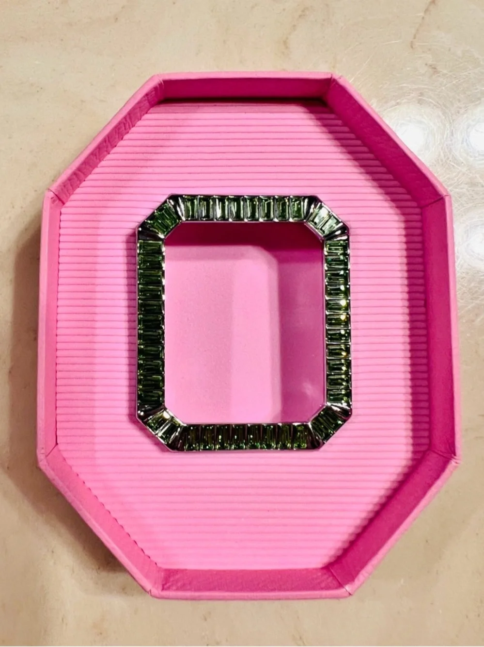 SWAROVSKI Millenia 40mm Apple Watch Cover Rhodium & Green Crystals Series 4 & 5